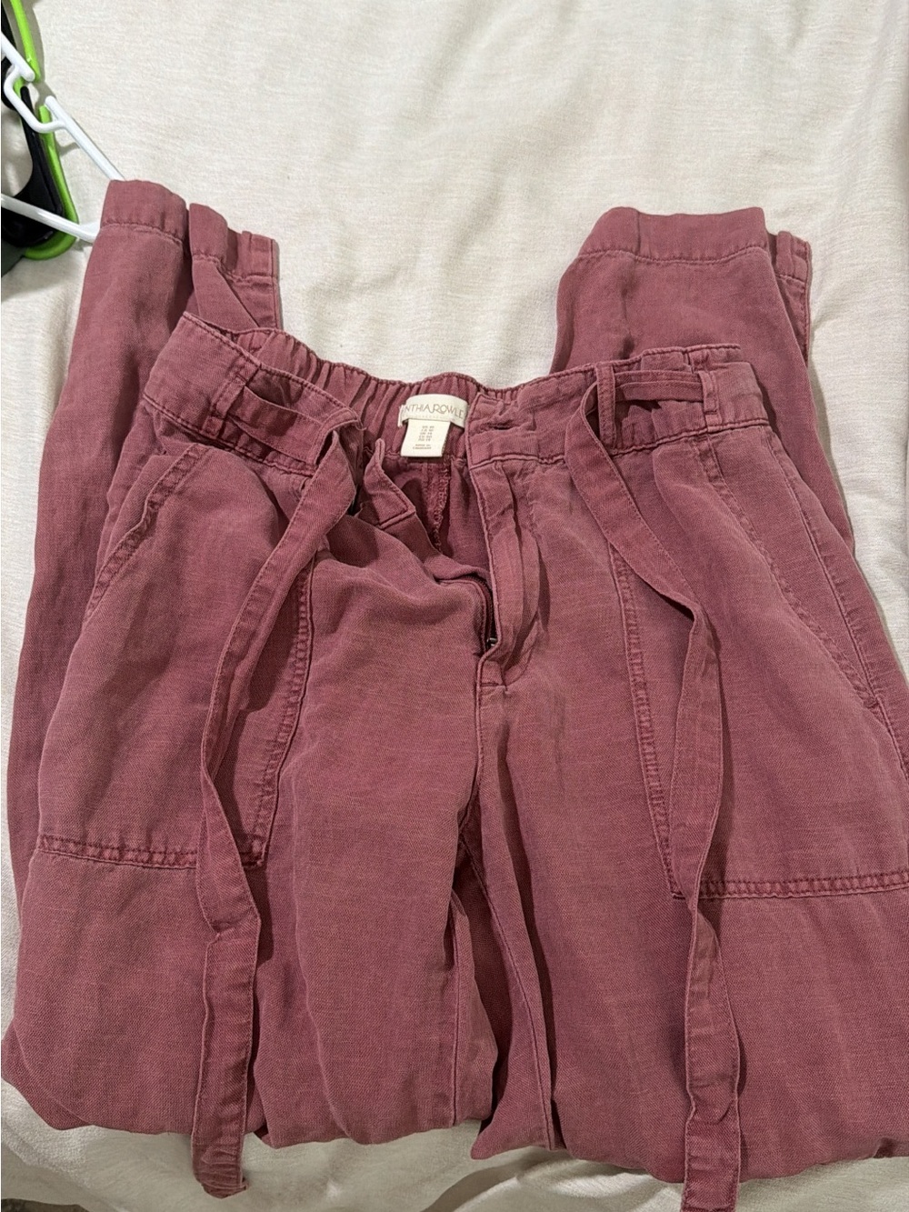 Women's Mauve Cargo Drawstring Pants with Utility Pockets